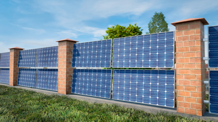 Moderner Zaun aus PV-Modulen